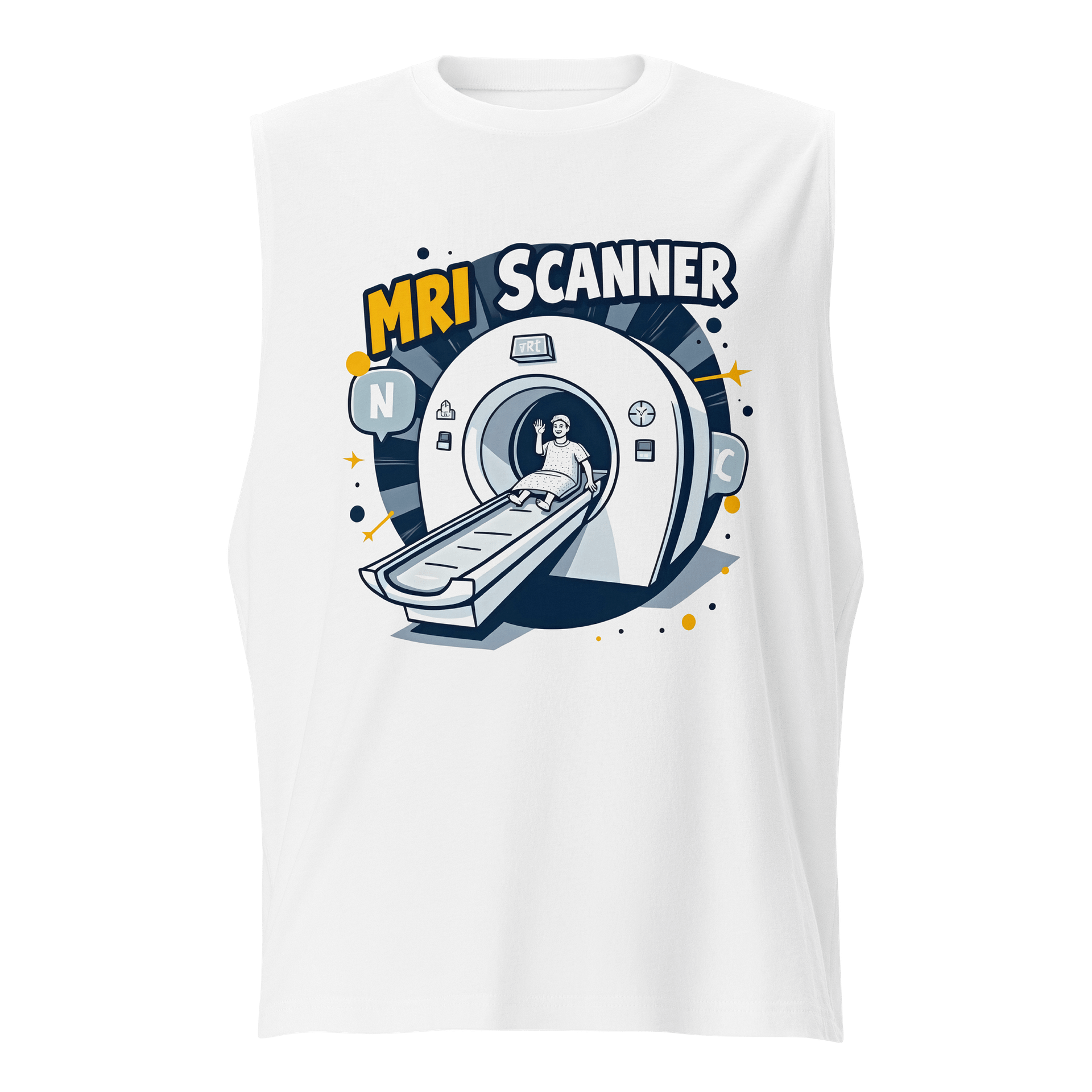 Vibrant MRI Scanner Cartoon Muscle Tank product image (1)