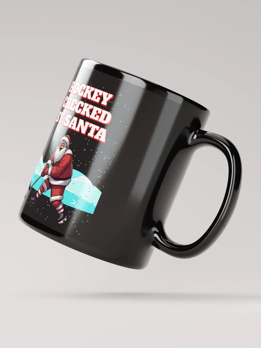 Hockey Checked By Santa Christmas Black Mug product image (3)