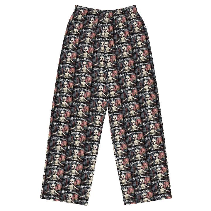 Midnight Veil Designs Haunted Doll All-Over Print Wide-Leg Pants product image (1)