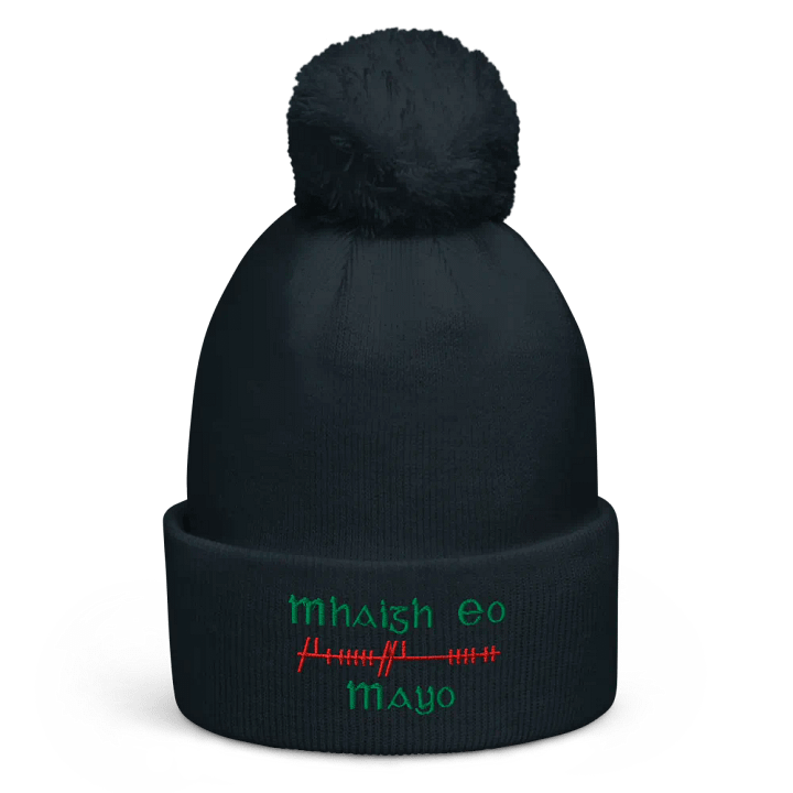 Mayo/Maigh Eo, Orthodox style Ogham embroidered Pom-Pom Beanie product image (4)