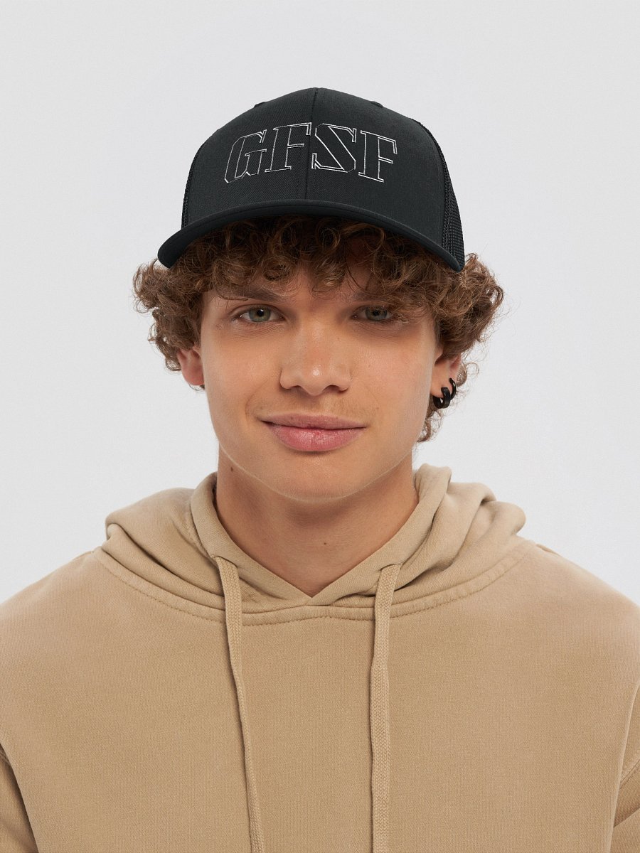 GFSF white outline trucker hat product image (39)