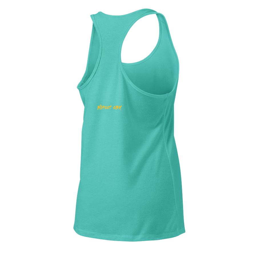 Destination Bigfoot Bronco Bigfoot Logo Next Level Women's Racerback Tank Top (Multi Color Options) product image (16)