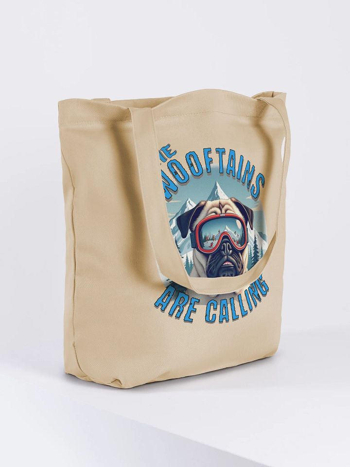 The Wooftains Are Calling Dog Pug Skiing Wanderlust Eco Tote product image (4)