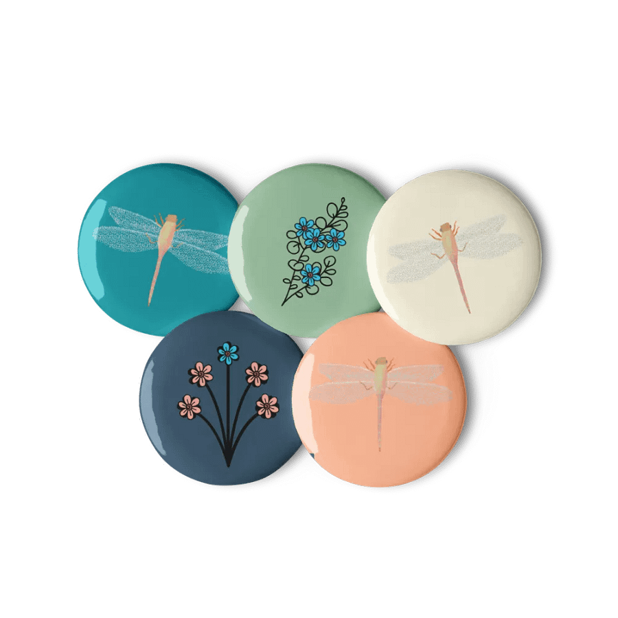 Dragonfly Pinback Button Set product image (3)