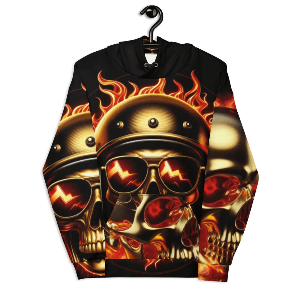 Aviator Golden Glow - Unisex Skull Hoodie #9 product image (7)