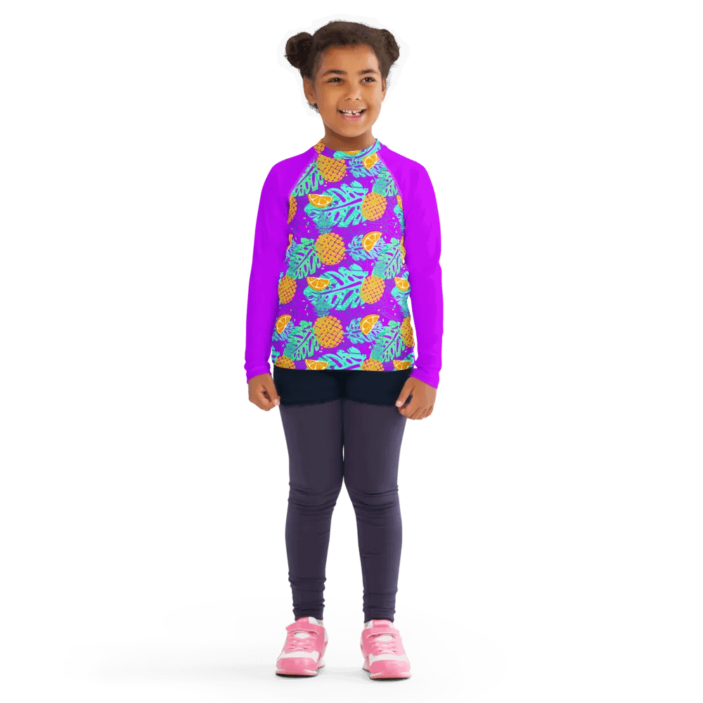 Tropical Citrus Splash Kids Rash Guard product image (1)