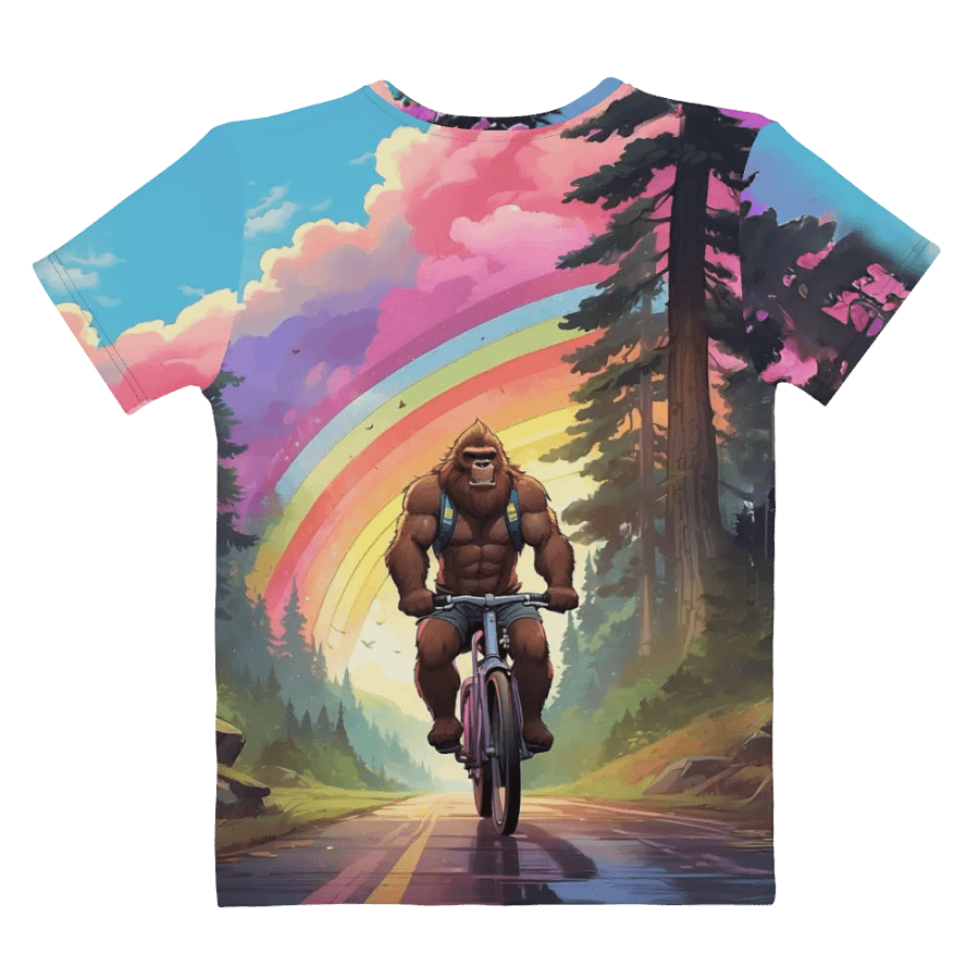 Bigfoot Riding a Bicycle All Over Print T-shirt product image (9)