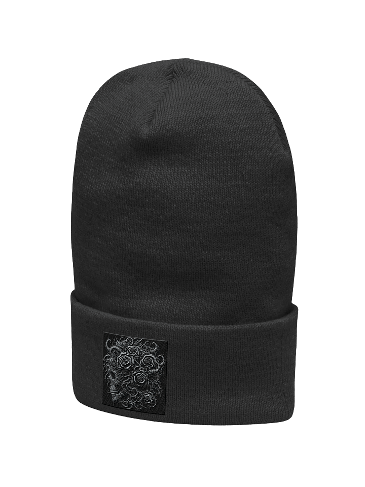 Gothic Rose Skull Embroidered Beanie product image (2)