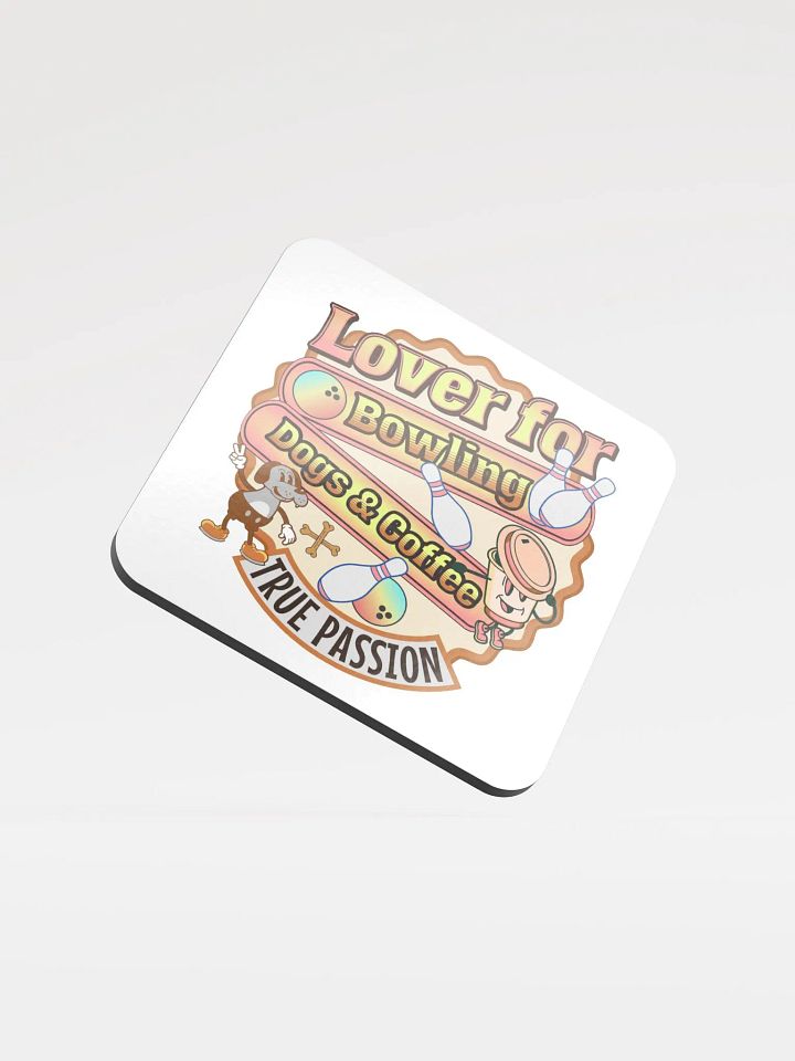 Lover For Dogs Coffee Bowling Playful Passion Cork Coaster product image (1)