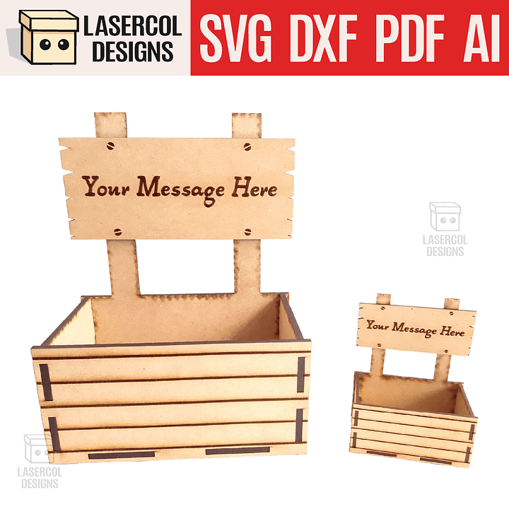 Gift Basket (Two Sizes) - Laser Cut Files product image (1)