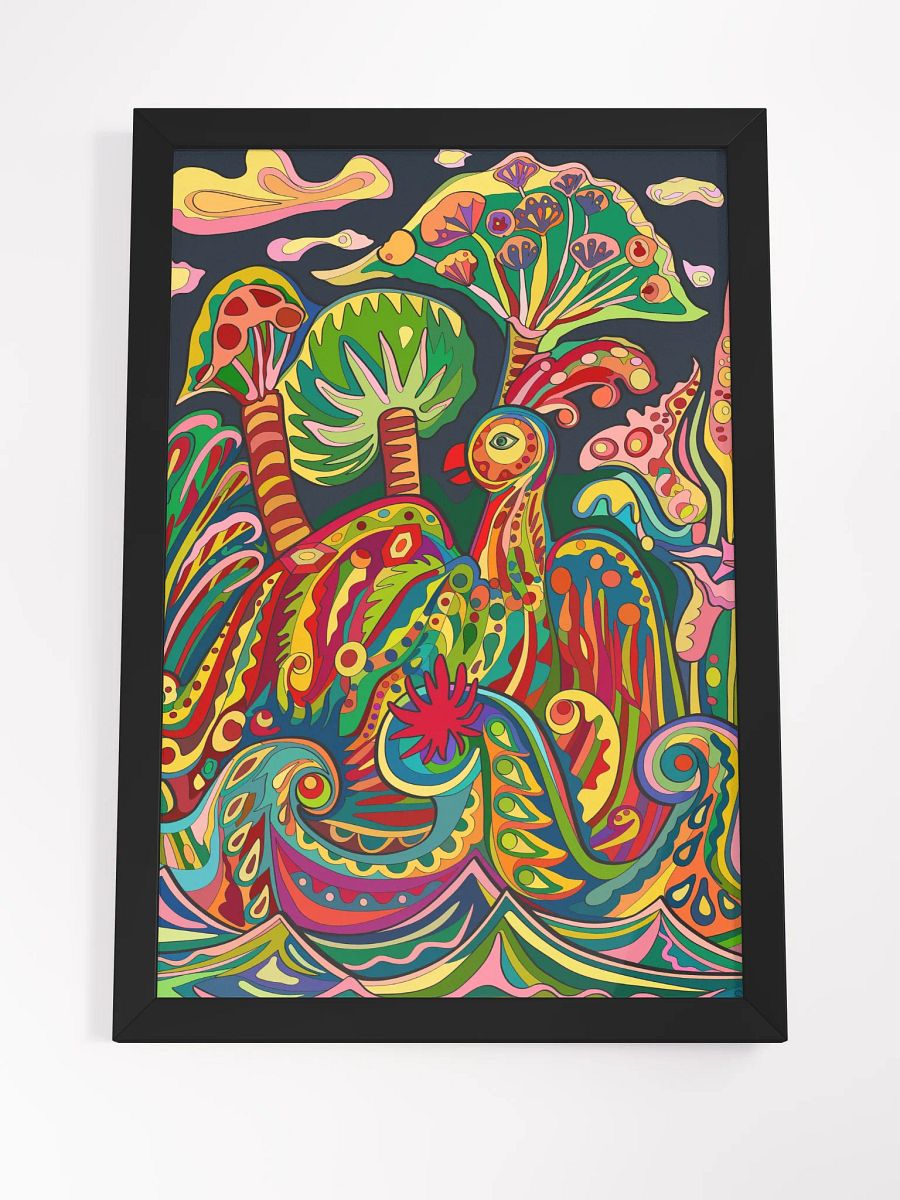 Vibrant Ayous Wood Framed Matte Poster - Loro Park Bird product image (22)