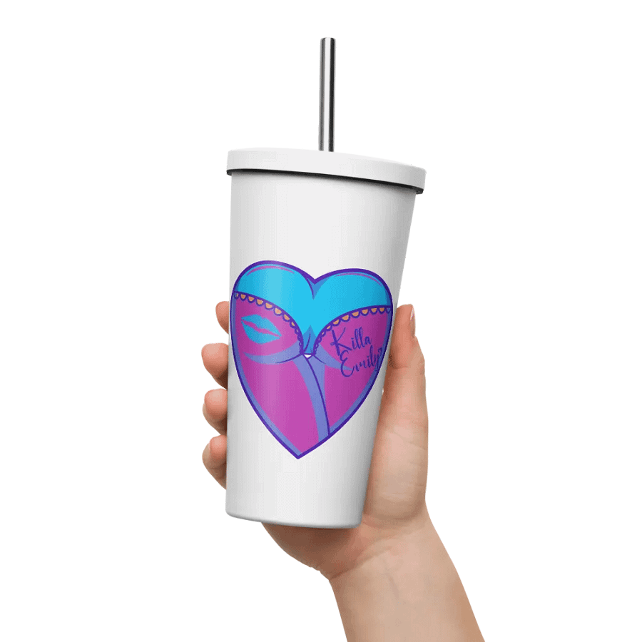 NEON KILLA EMMY HEART BUTT INSULATED TUMBLER WITH STRAW product image (11)
