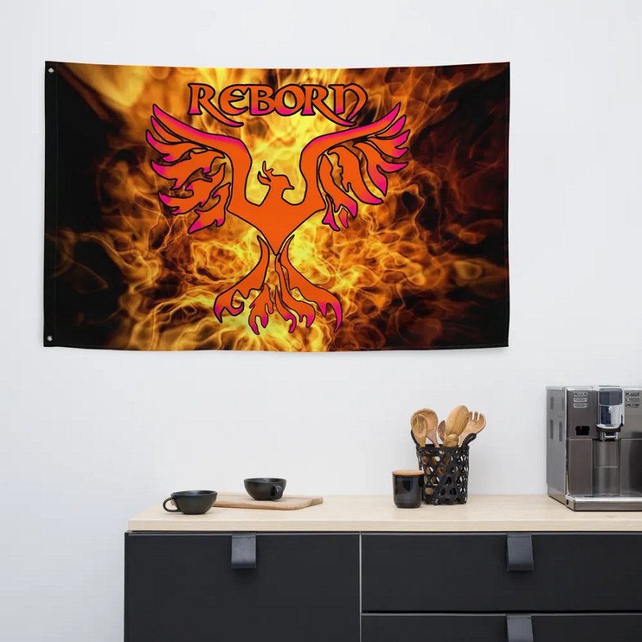 Fire Reborn Phoenix All-Over Flag product image (6)