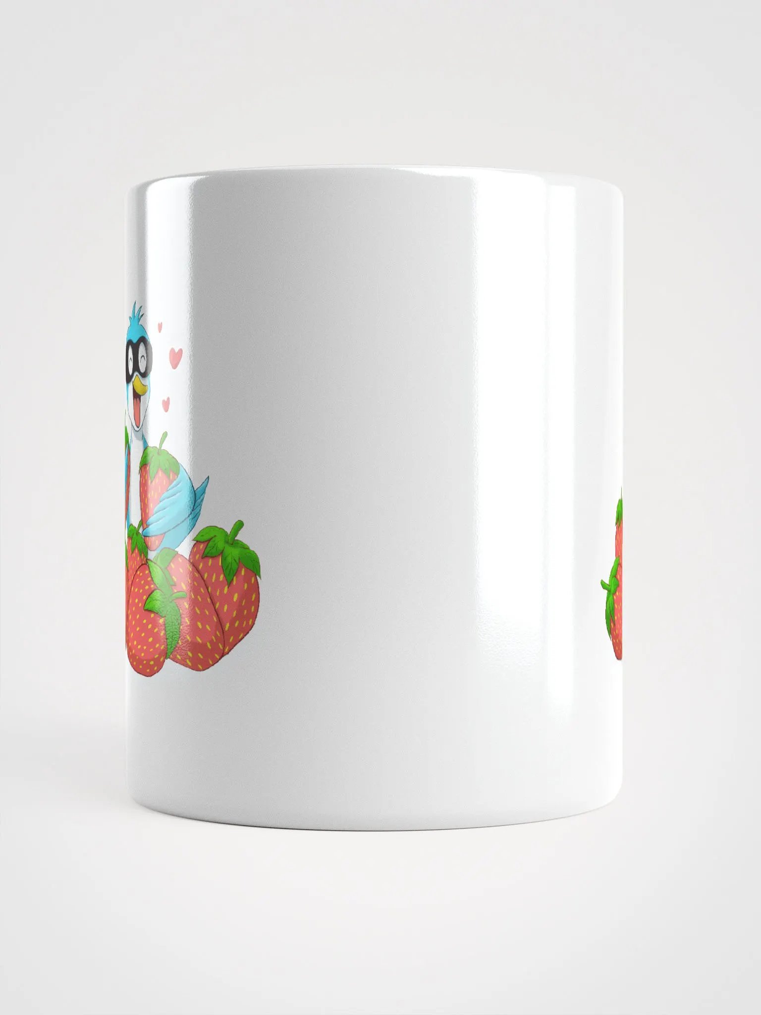 Happy Blue Bird Strawberry Thief white coffee mug product image (9)