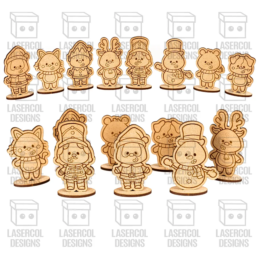 Christmas Characters Cut Outs with Base - Laser Cut Files product image (2)