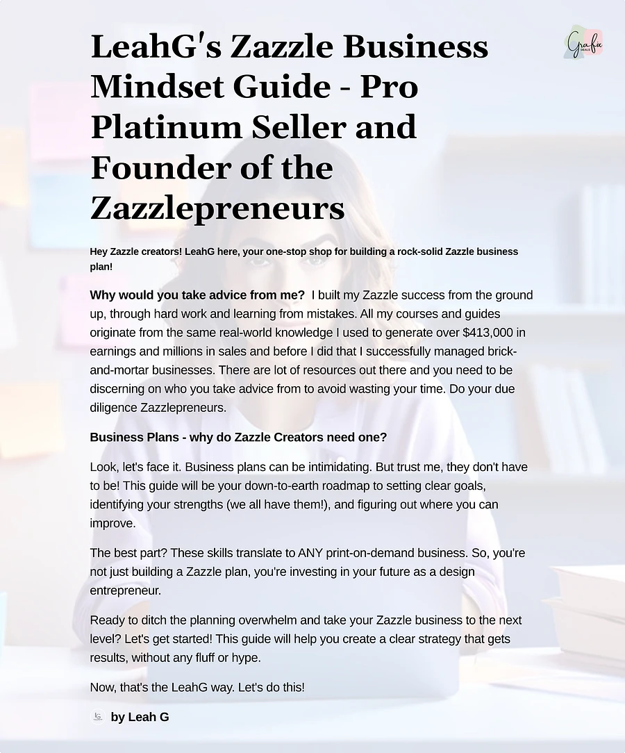 Zazzle Business Mindset Guide, Zazzle Business Plan Template product image (2)