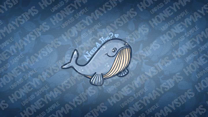 'Whalebert' Hug Digital Wallpaper - PC product image (1)