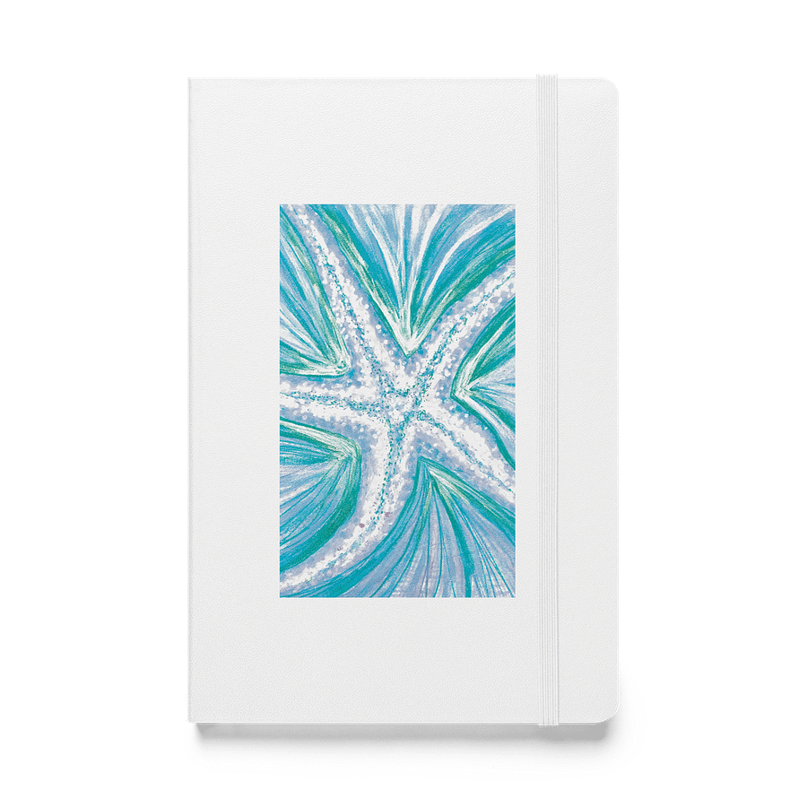 Bright Cyan Starfish | Hardcover Bound Notebook | Coastal-Inspired JournalBook® by Monique Faella Designs™ product image (2)
