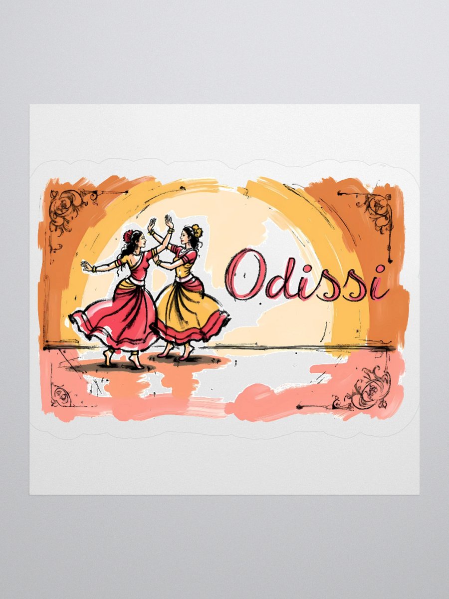 Graceful Odissi Dancers | Duo Performance Art Print Sticker product image (3)