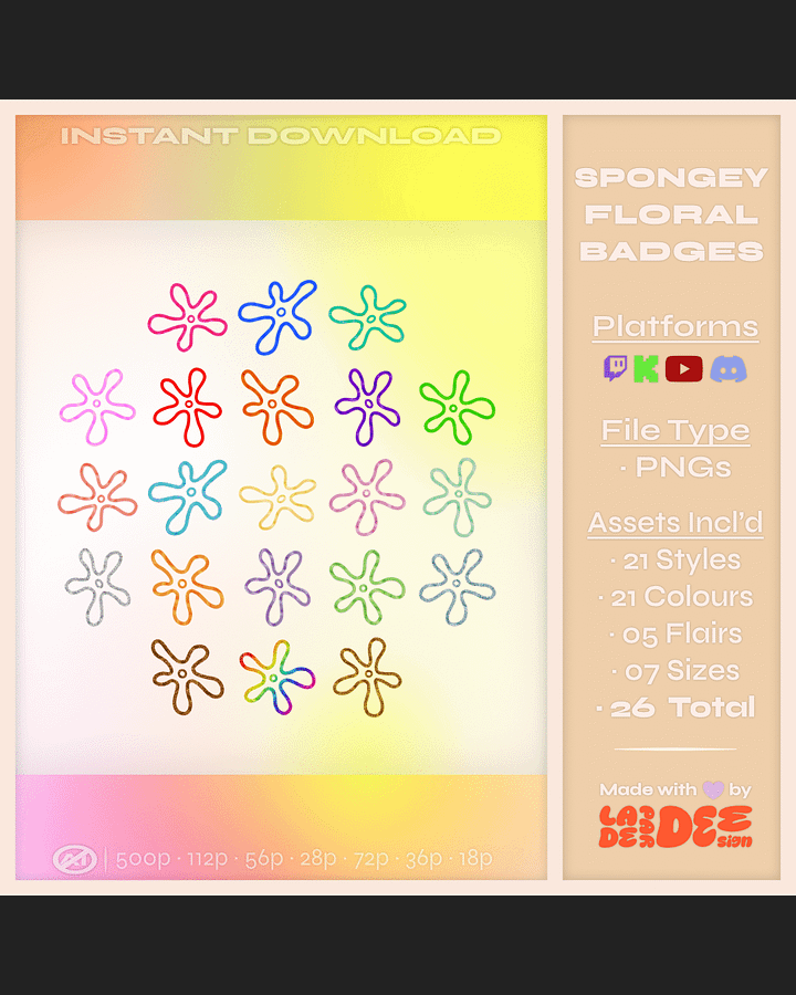 Spongey Floral Badges product image (1)