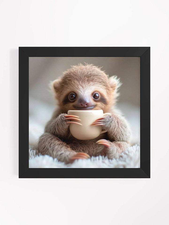 Coffee Lover Cute Baby Sloth Wall Art product image (10)