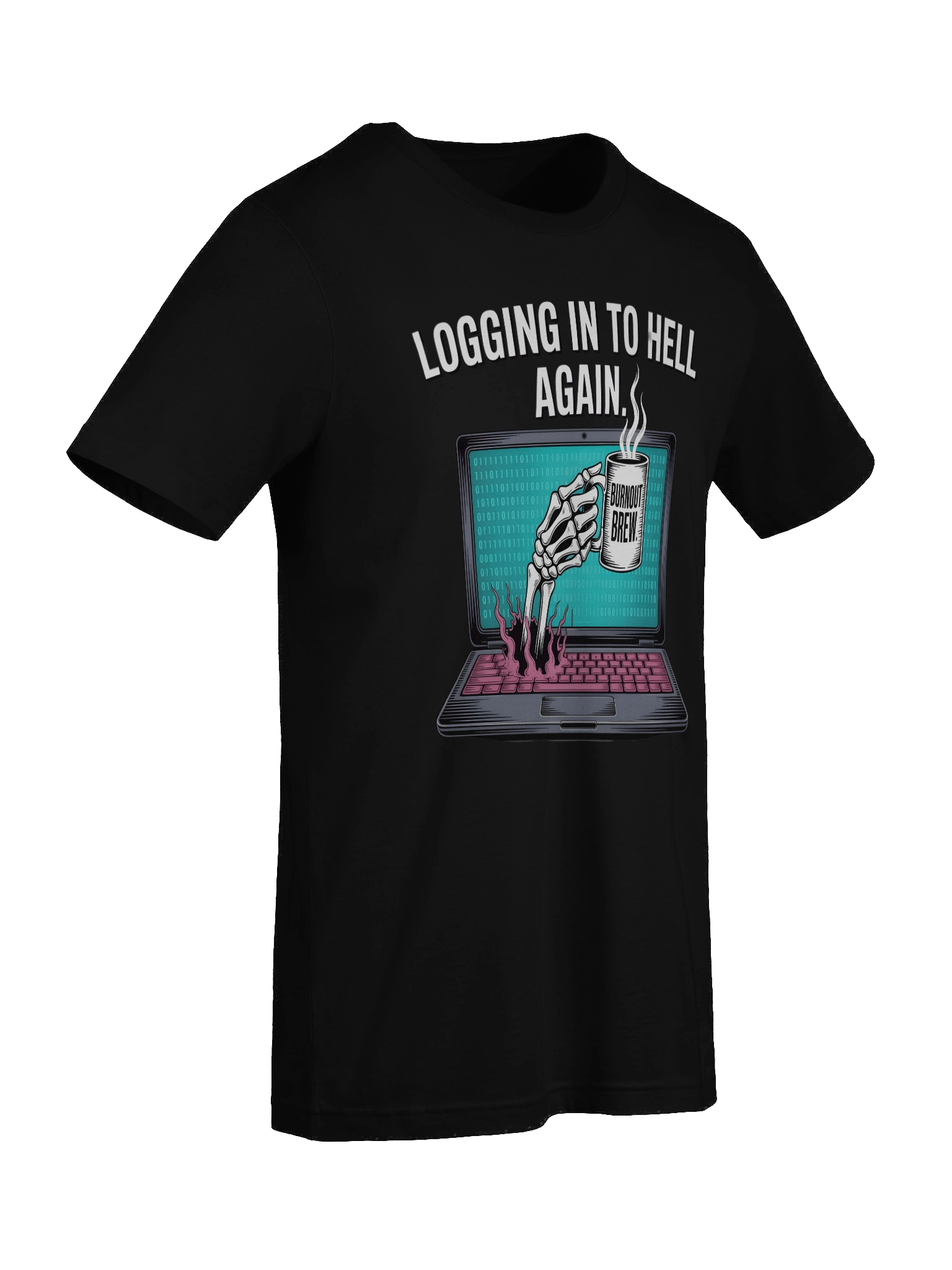 Burnout Brew Skeleton Laptop T-Shirt product image (9)