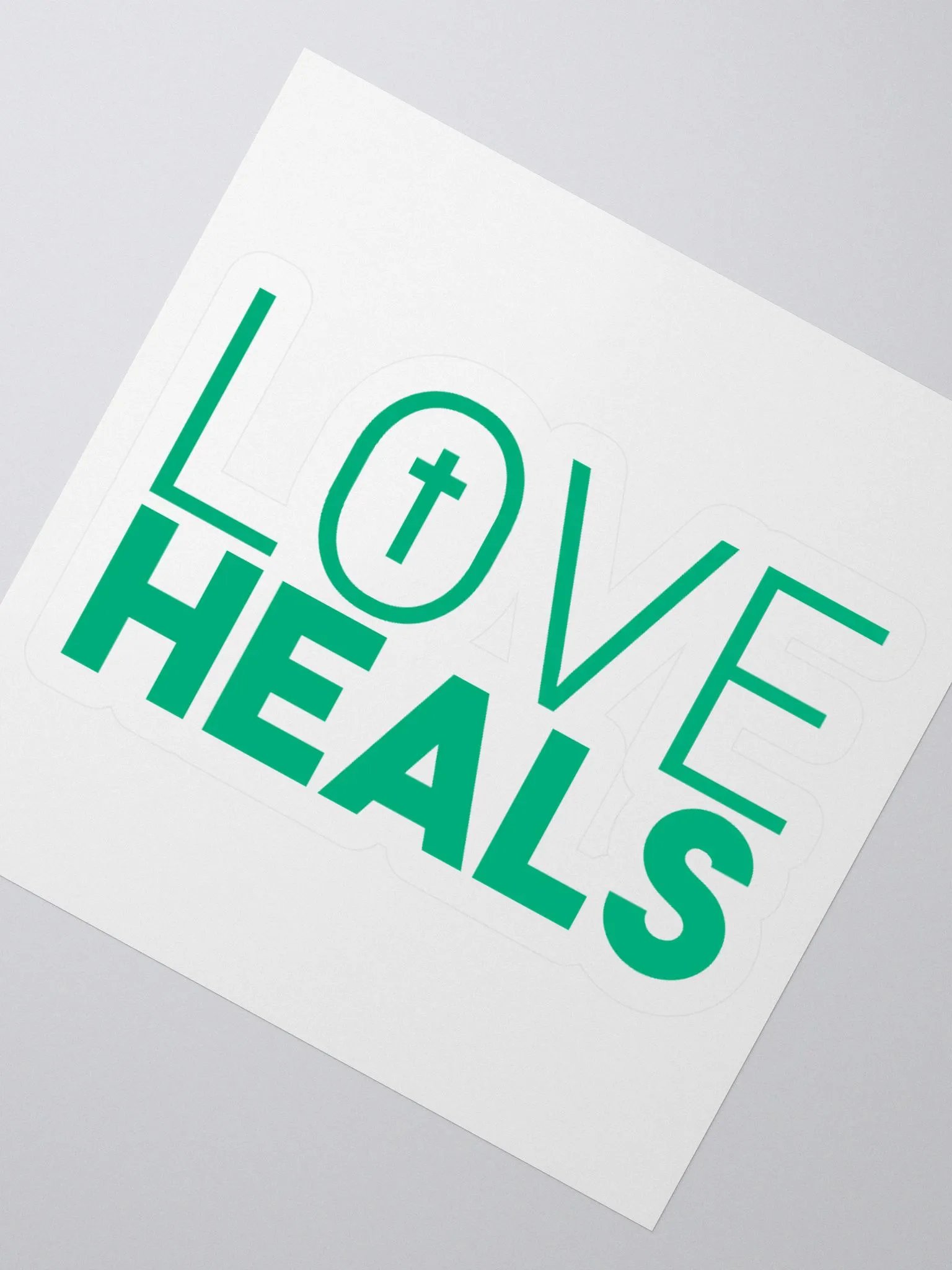 Copy of LOVE HEALS - Kiss Cut Stickers (green) product image (2)