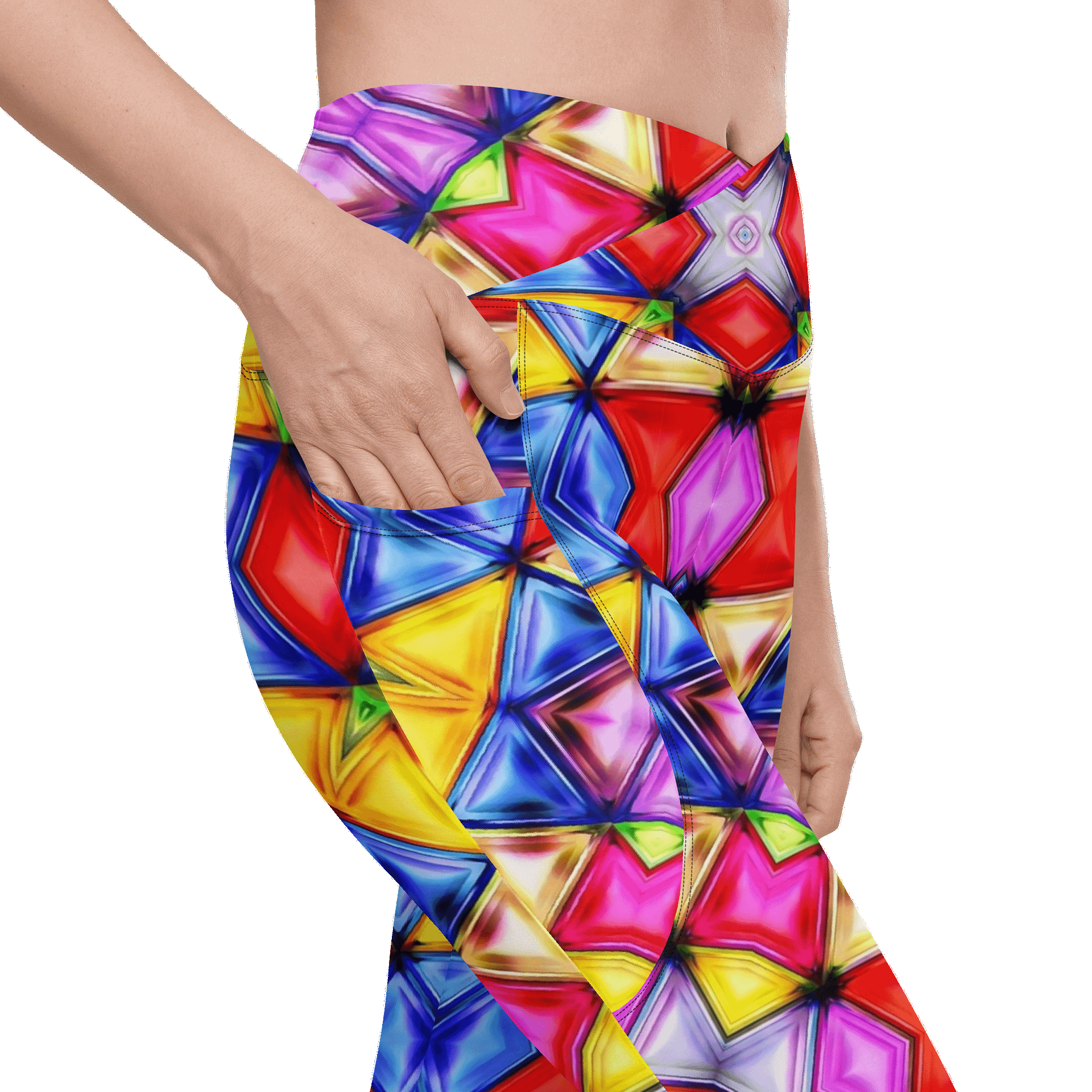 Barry Grady 'Vibrant' Crossover Leggings with Pockets product image (10)
