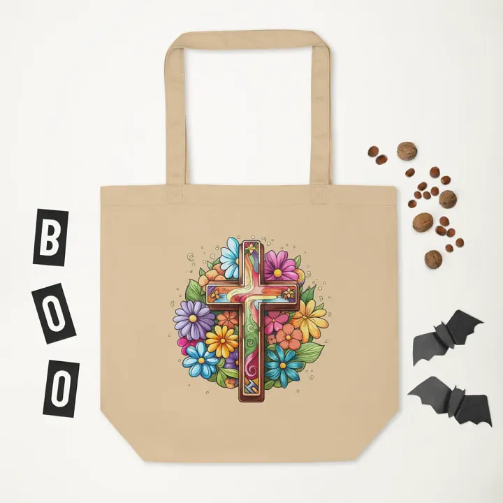Floral Cross Eco Tote product image (2)