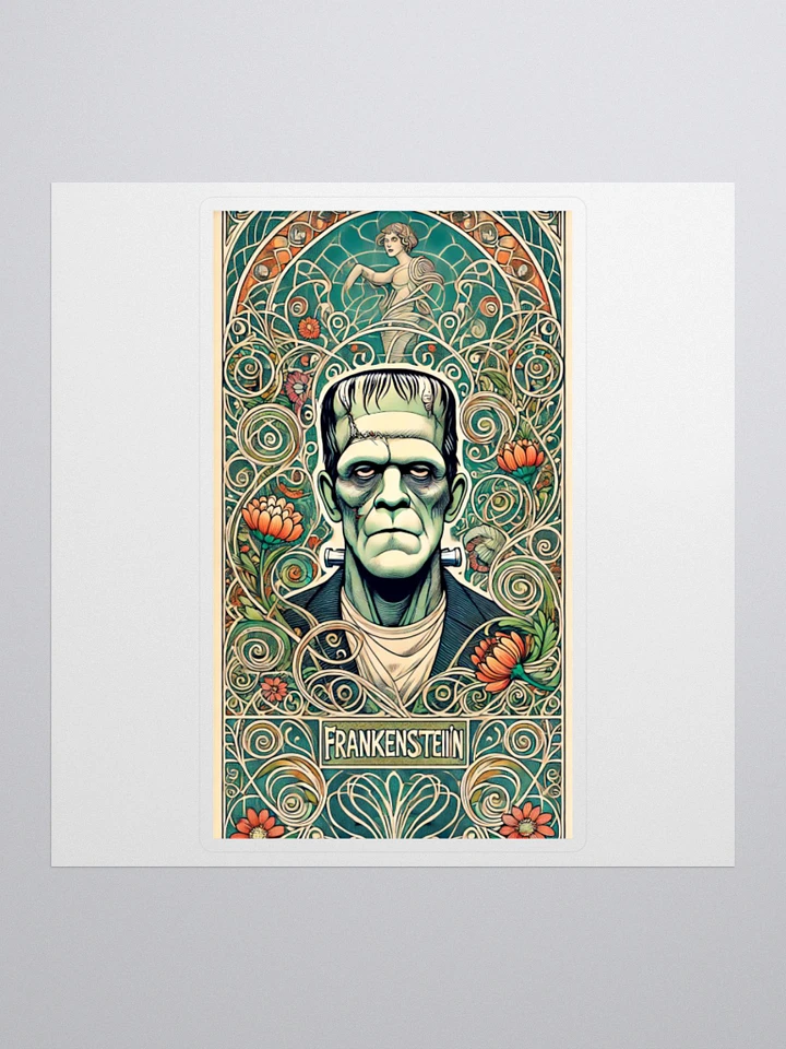 Art Nouveau Frankenstein's Monster Vinyl Sticker – Gothic Horror Art product image (1)