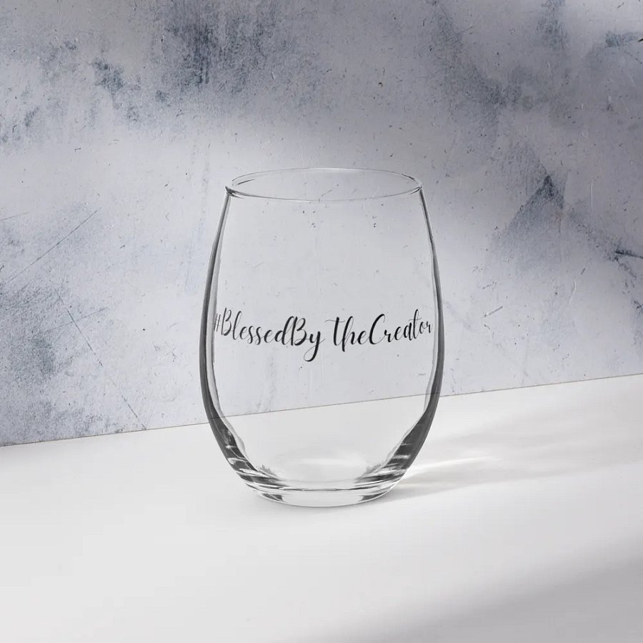 Blessed By The Creator Stemless Wine Glass product image (4)