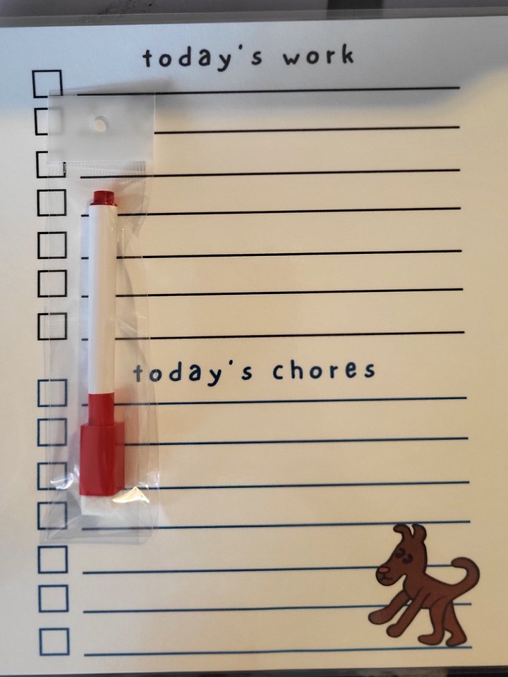 Cute Cartoon Little Red Dog Laminated To Do List with Dry Erase Marker product image (1)
