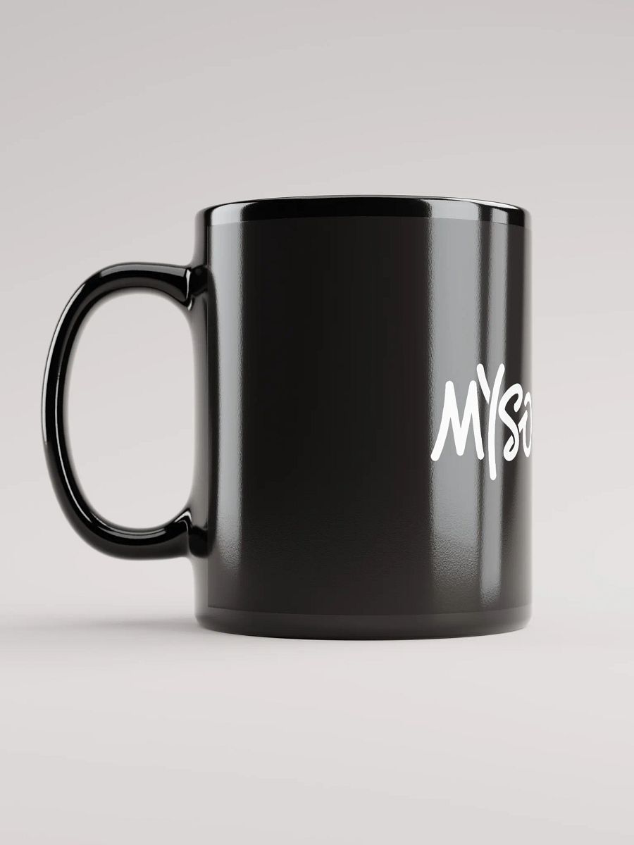 MYSO Black Coffee Mug with White Full Logo product image (6)