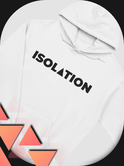 ISOL▲TION — 2024 — TEXT & LOGO — CLASSIC HOODIE — B&W product image (1)