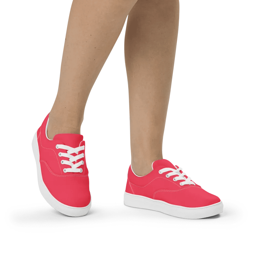 Muse Coquette Lace-Up Canvas Shoes (Strawberry pudding) product image (9)