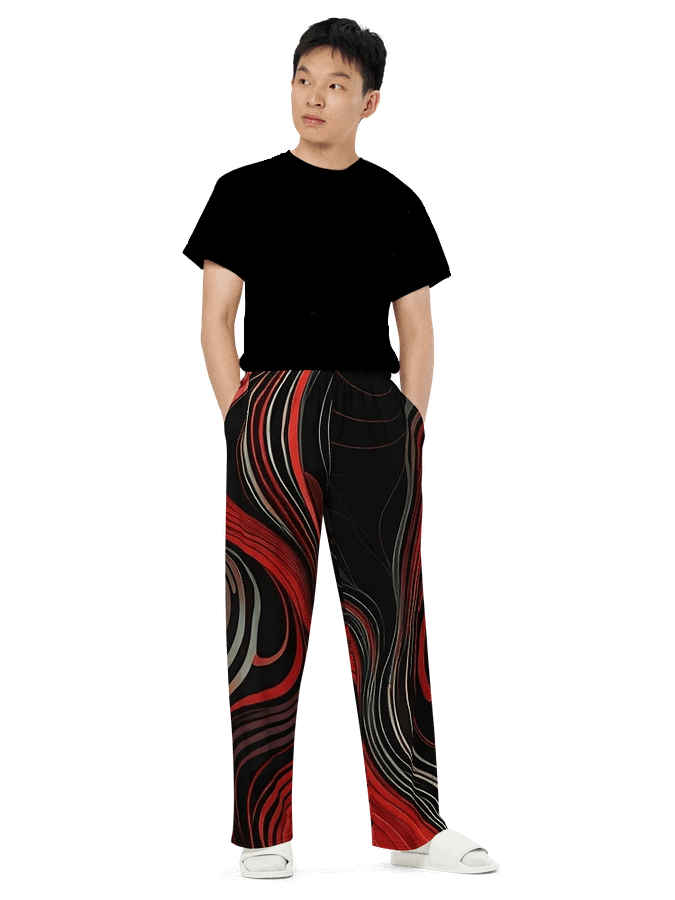 Abstract Psychedelic Swirl - Unisex Wide-Leg Pants product image (4)