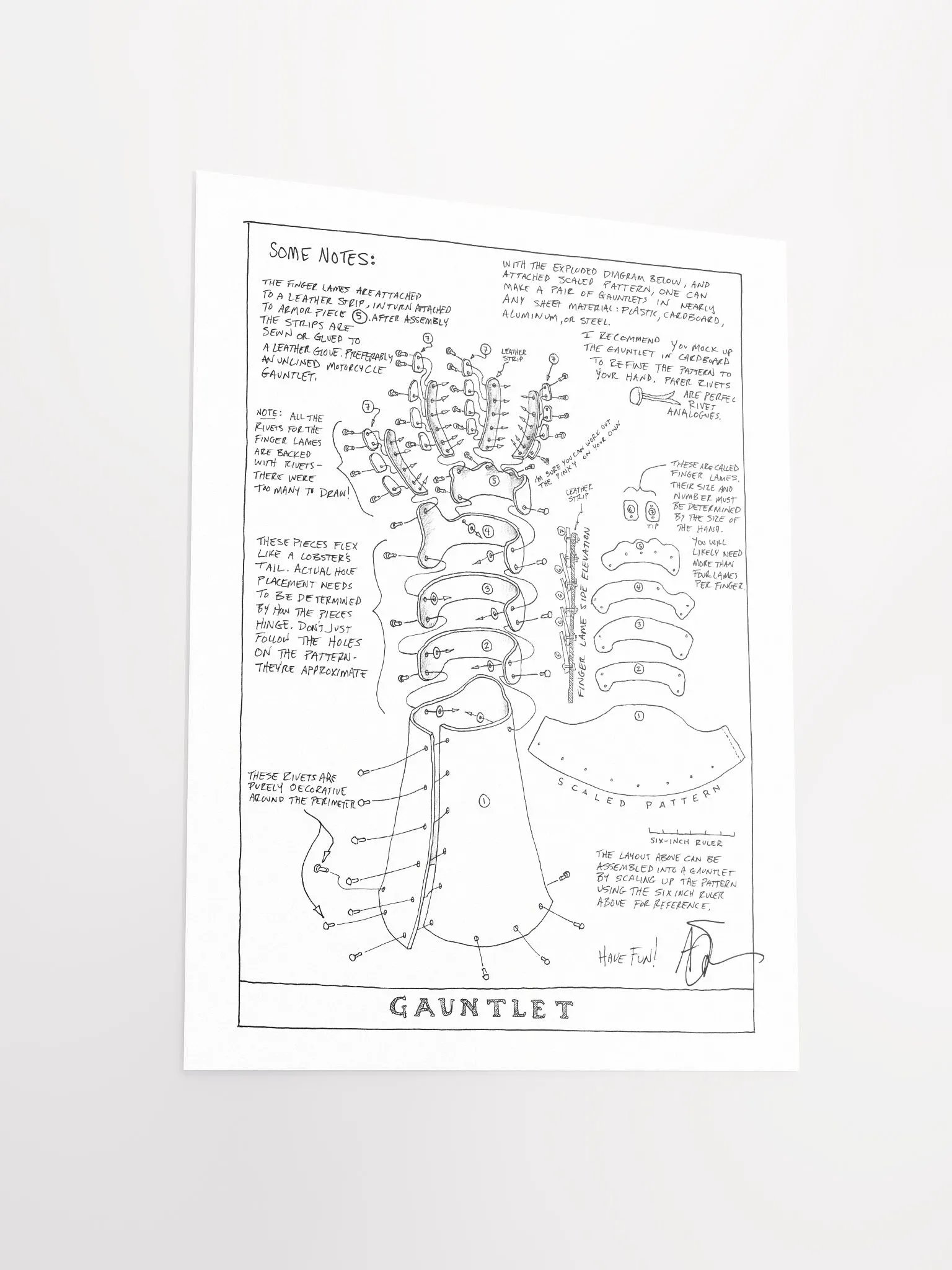 Adam Savage's Gauntlet Sketch Poster product image (3)