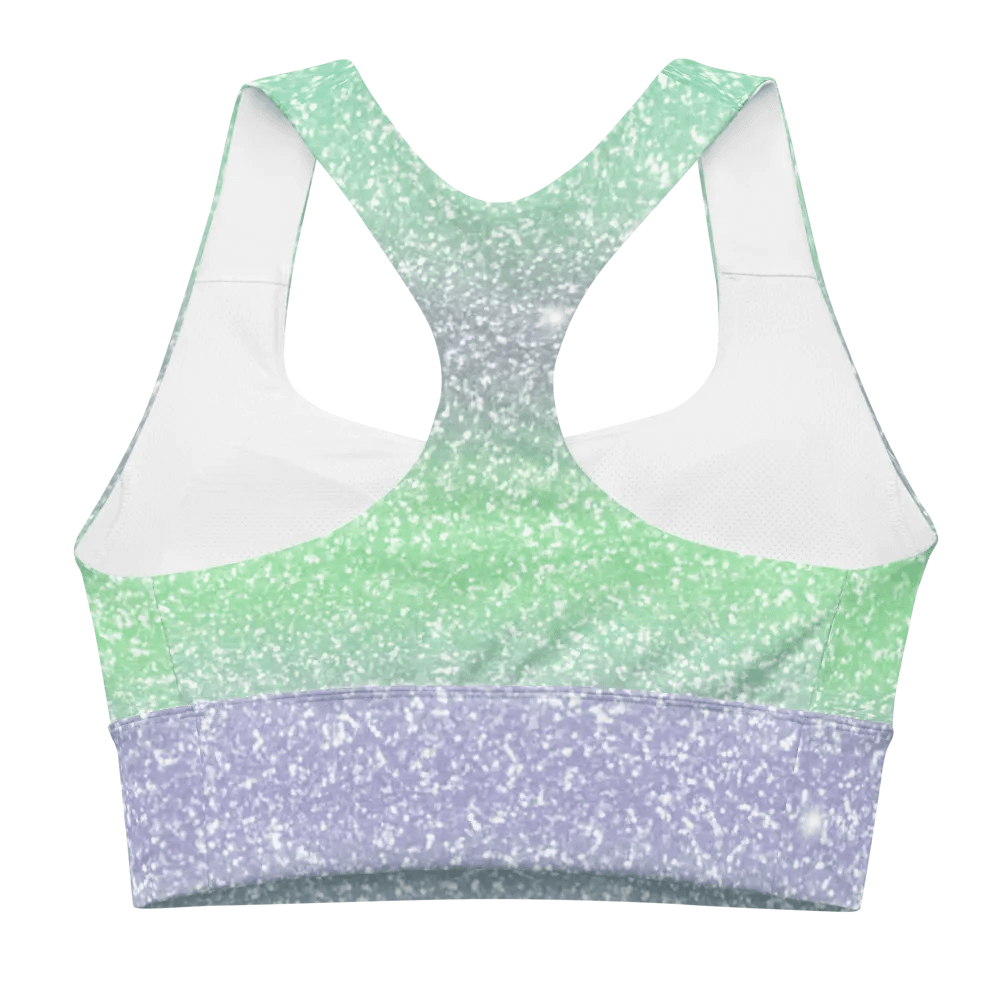 Glitter Unicorn Texture Design Longline Sports Bra - 2 product image (2)