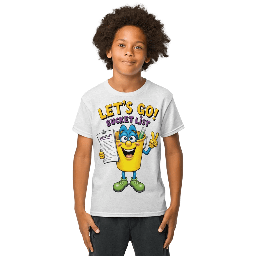 Cheerful Bucket List Youth Tee product image (9)