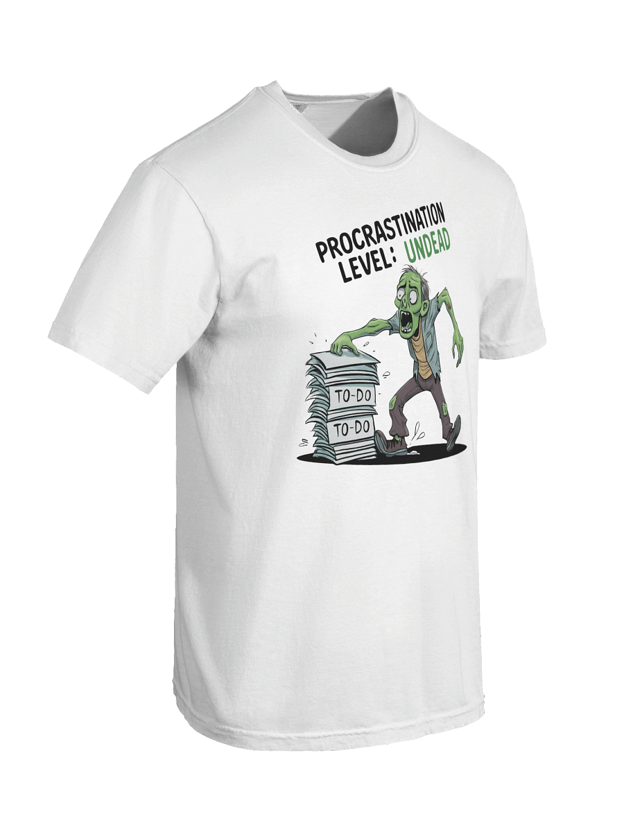 Men's Halloween Procrastination Level: Undead Zombie T-Shirt – Funny To-Do List Graphic Tee for Chronic Procrastinators product image (5)