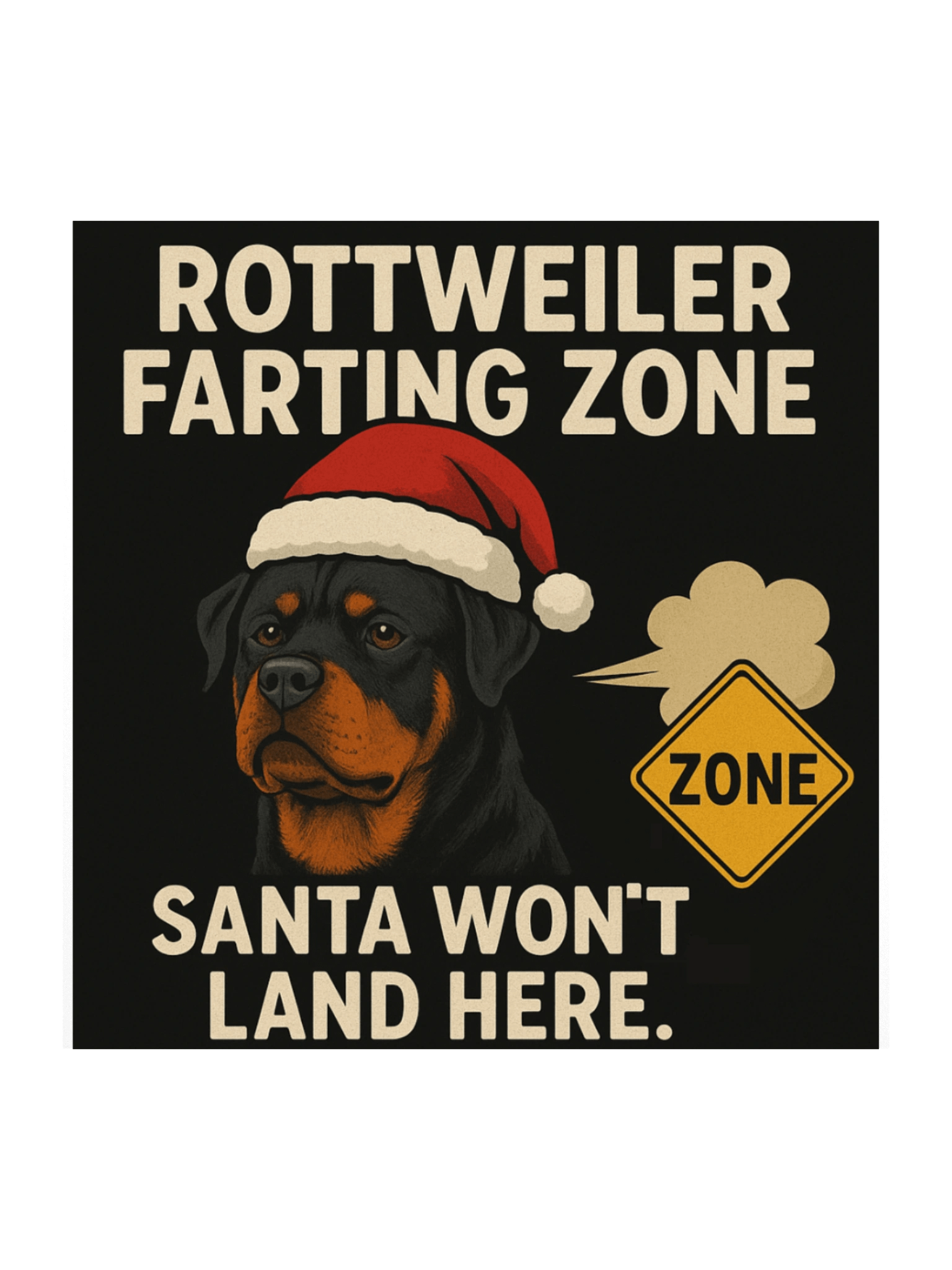 Santa Won't Land Here Rottweiler Sticker product image (3)
