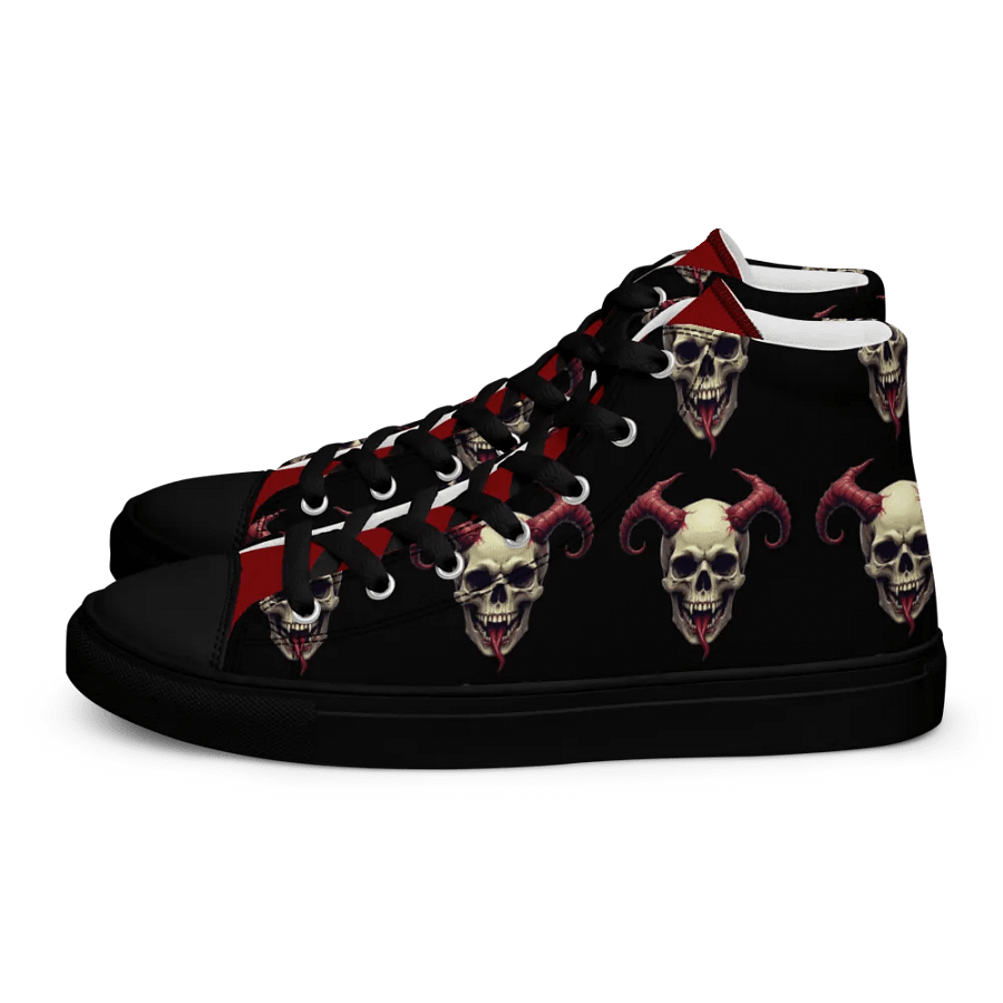 Hellfire Horn Skull High Top Canvas Shoes product image (1)