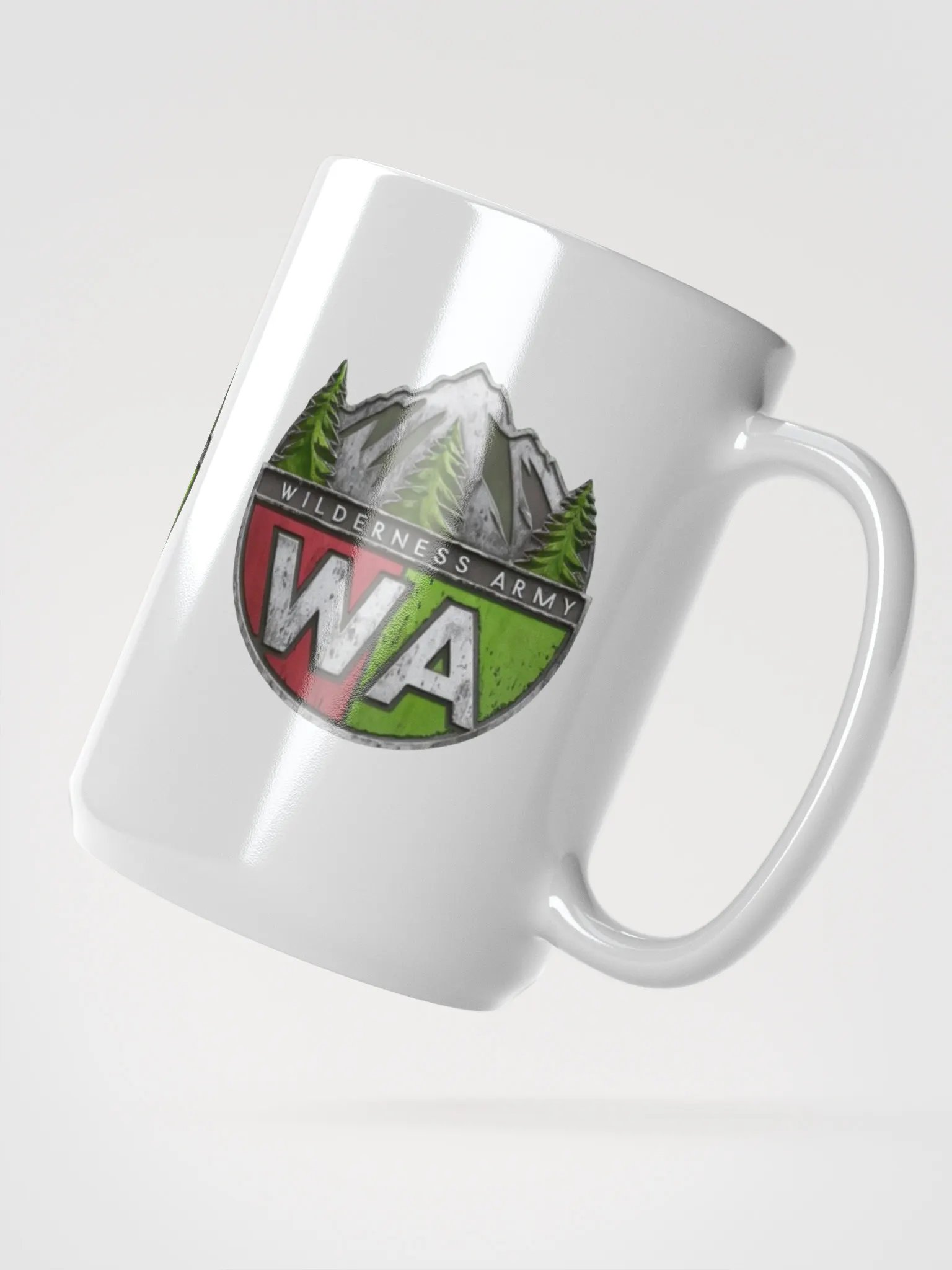 White Wilderness Army Logo Glossy Mug product image (2)