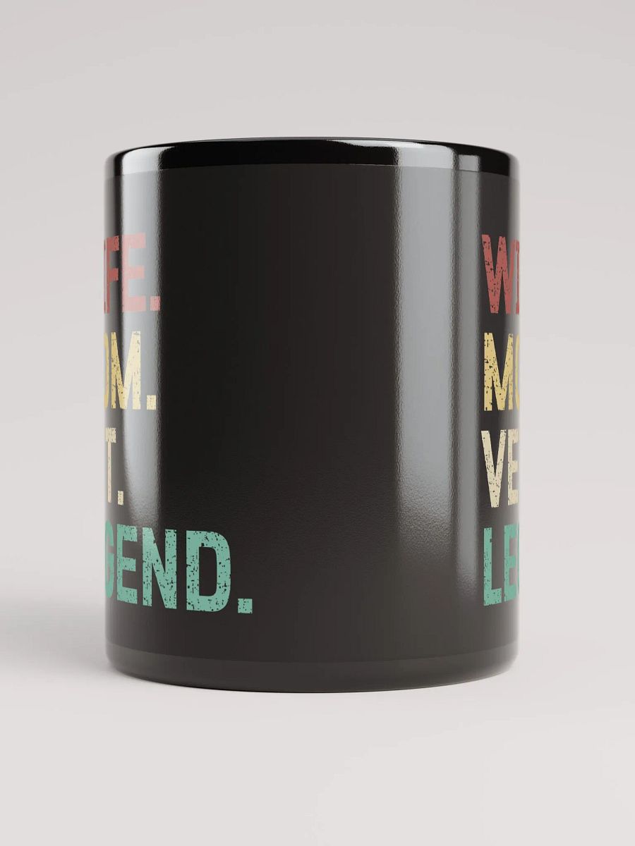 "Wife-Mom-Vet-Legend" black glossy mug product image (3)