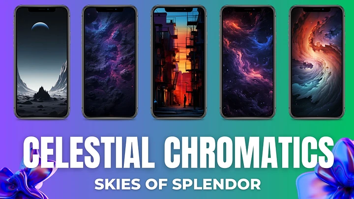 🌙 Celestial Chromatics: iPhone Wallpapers - Skies, Moon, Clouds Fusion product image (1)