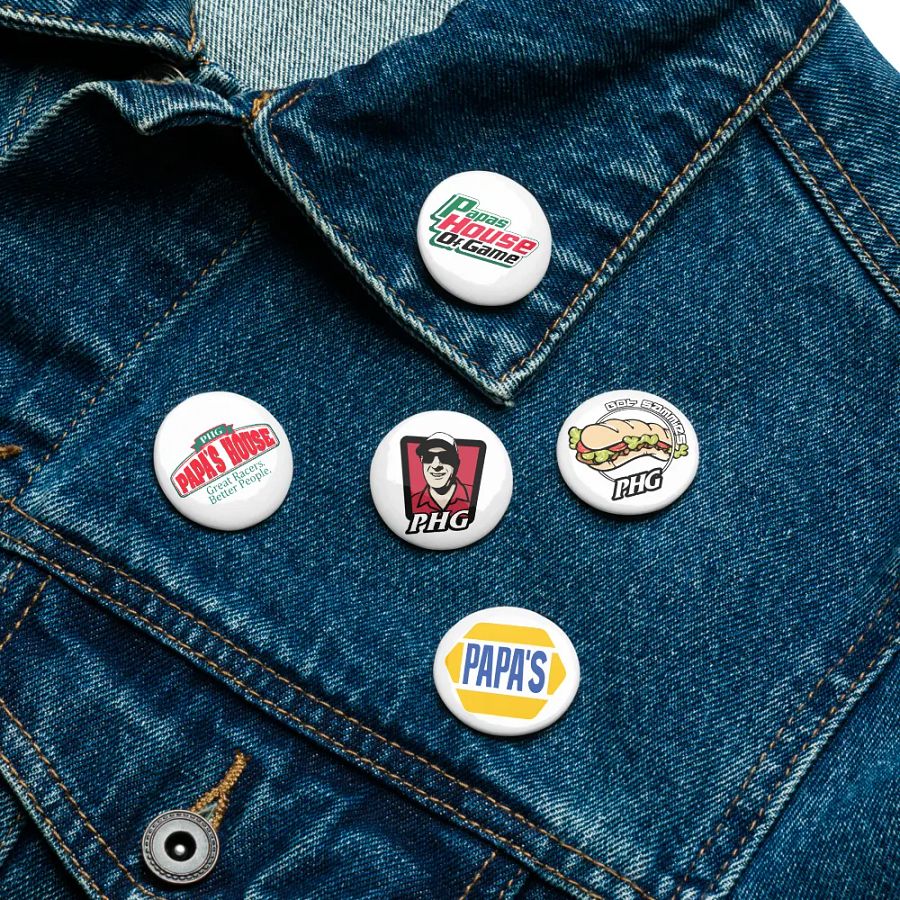 Papas House Of Game Emblem Pin Buttons product image (5)