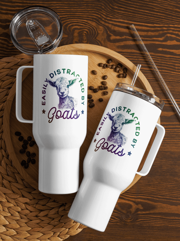 "Easily distracted by goats" Travel Mug with a Handle product image (14)