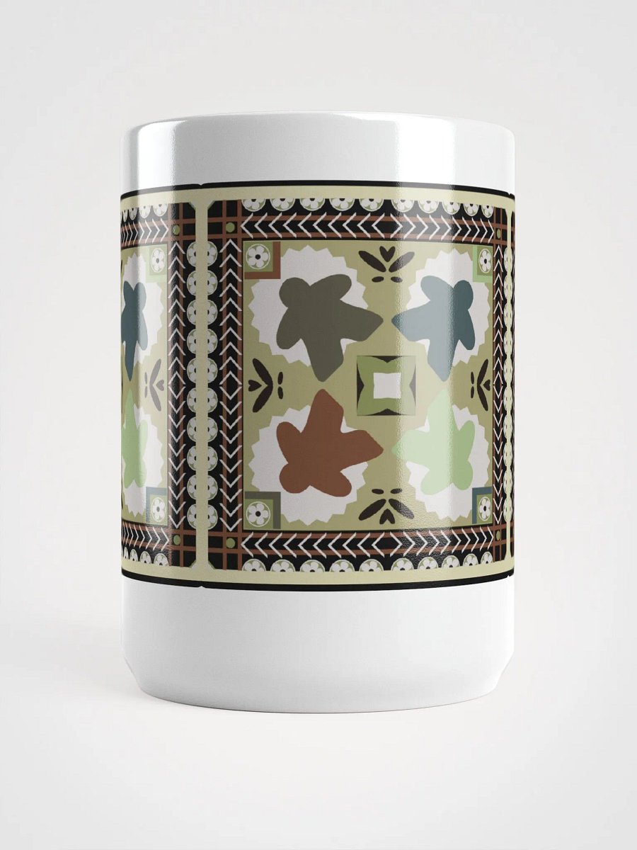Ukrainian Pattern Meeple Patchwork Mug for Board Gamer, Large 15 oz. Coffee Cup product image (7)