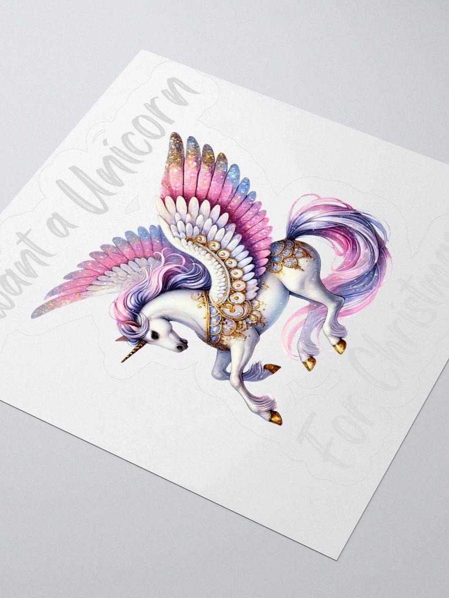 Unicorn Wonderland Christmas Kiss Cut Stickers - Silver product image (3)