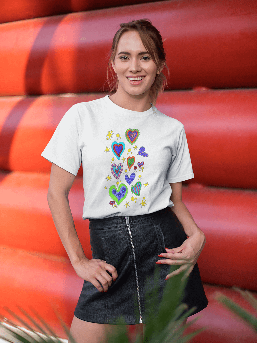 Abstract Hearts and Stars Unisex Tee product image (8)